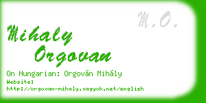 mihaly orgovan business card